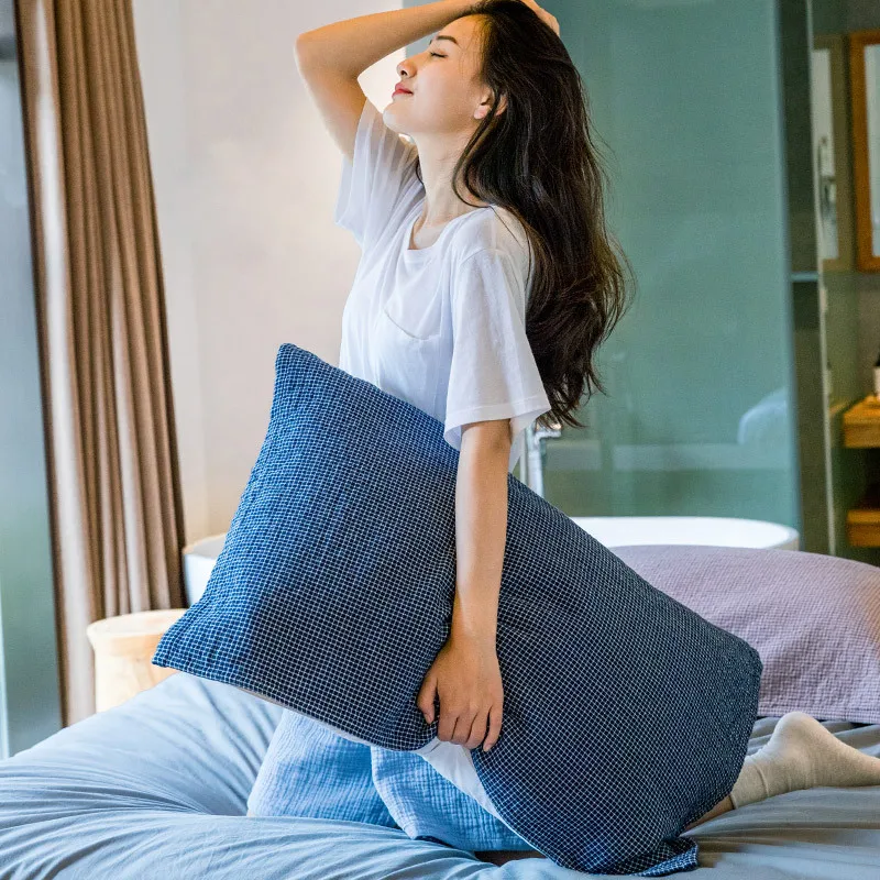 

2pcs/set Nordic 4 Layer Gauze Cotton Pillow Towel Bed Throw Pillowcase Cover Homestuck Eyelash Pillow Cases Towels 50*75cm