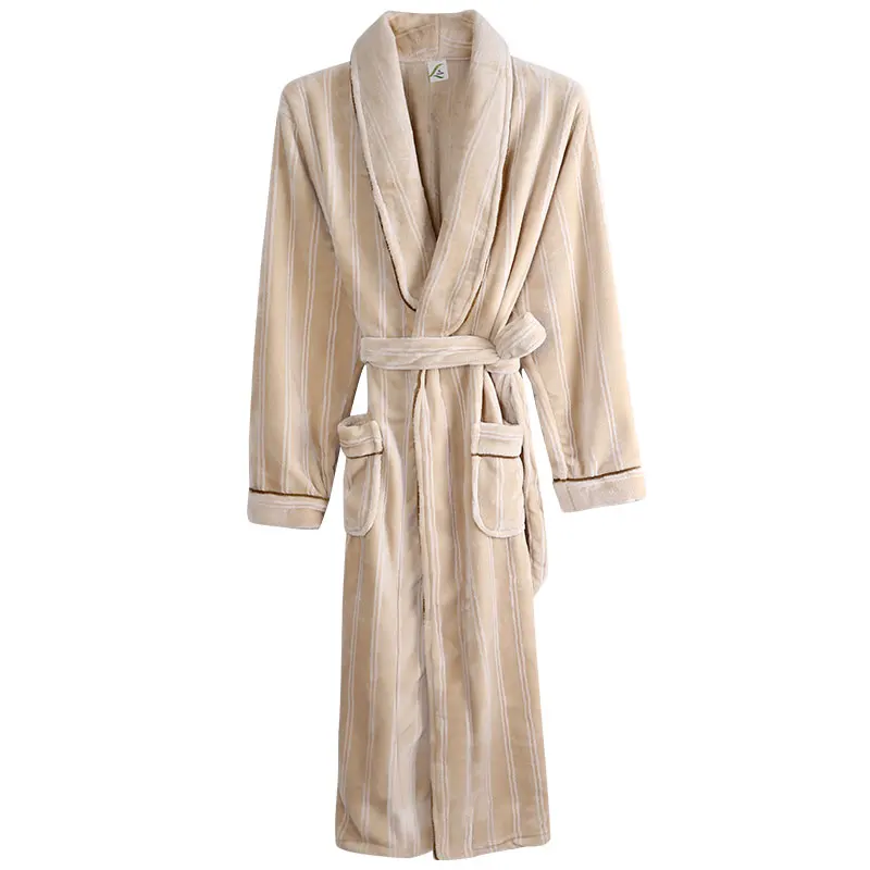 

Lovers Kimono Long Robe Women Winter High Quality Flannel Bathrobe Sleepwear Thick Coral Fleece Night Gown Dressing Homme Male