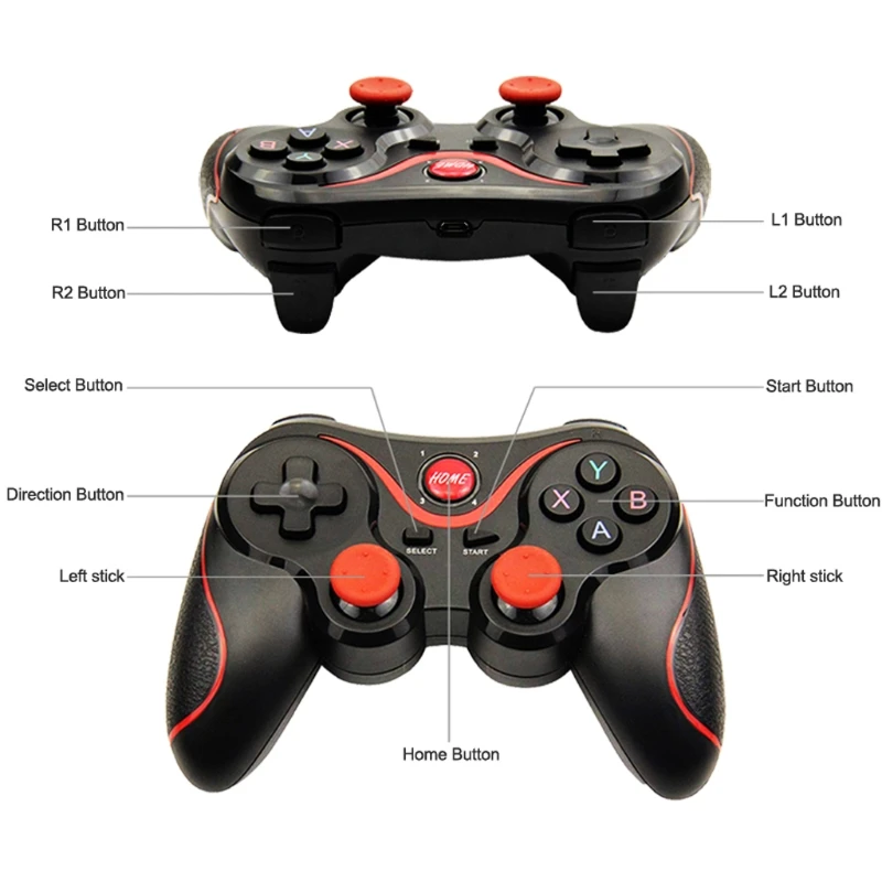 

T3 Bluetooth Wireless Gamepad S600 STB S3VR Game Controller Joystick For Mobile Phones PC Game Handle