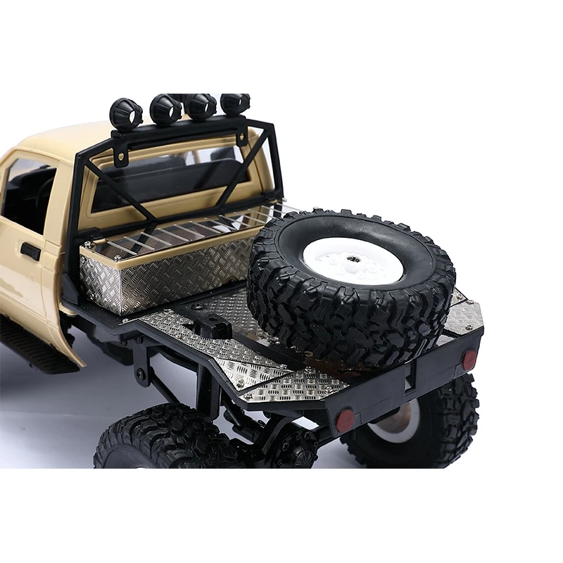 

for WPL C14 Metal Rear Trunk Tool Box Decorative Board Anti-Slip Skid Plate 1/16 RC Car Upgrade Parts Accessories