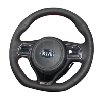 fit for kia k2 sorento k5 rio k3 sportage r cerato forte hand stitched leather steering wheel cover interior car accessories