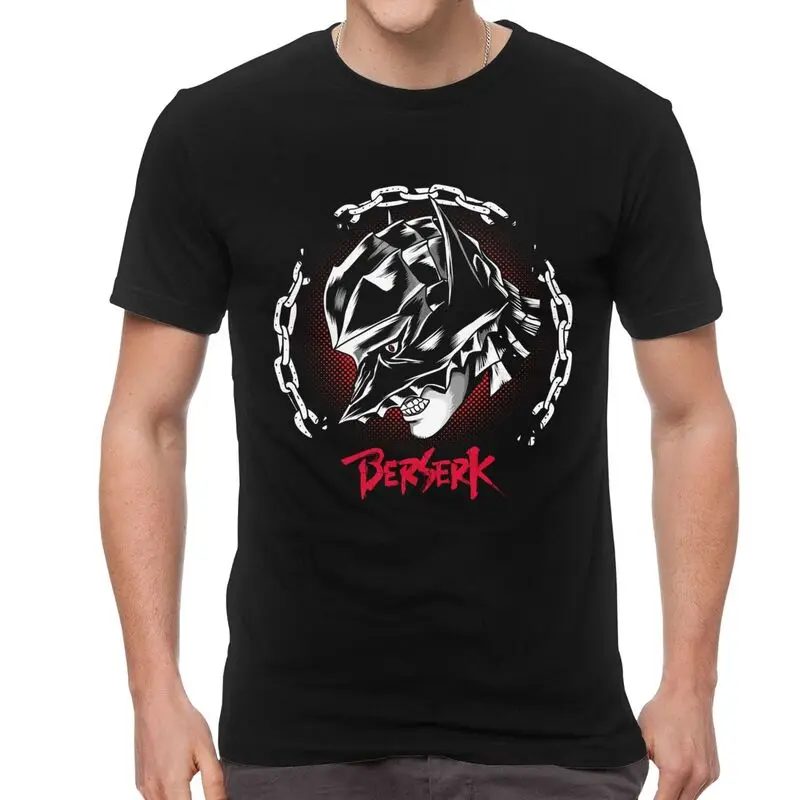 

Крутая Мужская футболка Berserk Gatsu из 100% хлопка с принтом, модная футболка с коротким рукавом, футболки с рисунком Аниме Манга грифффит