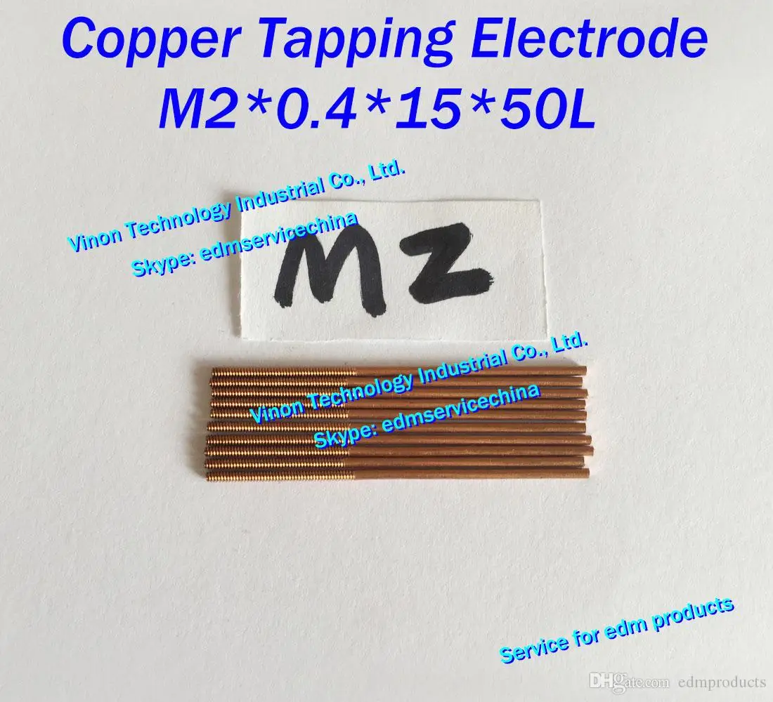 

(10pc/lot) M2x0.4x15x50mm Copper Orbital Tapping Electrode for EDM spark, copper threaded electrode M2 without hole