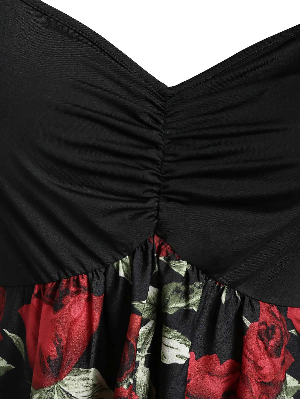 ROSEGAL размера плюс Cinched Rose Print Туника Футболка Милая шея короткий рукав Цветочный