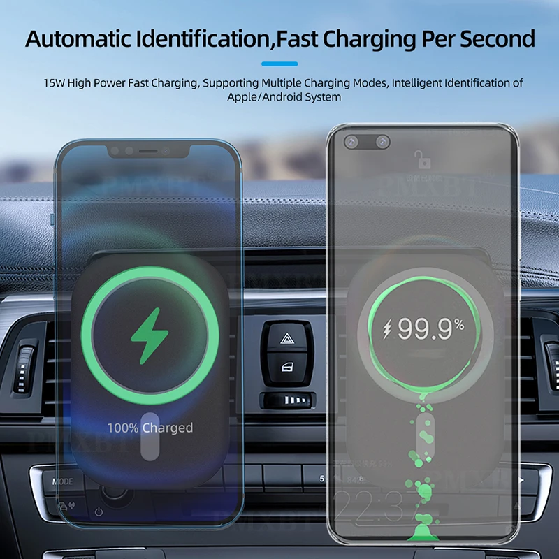 

15W Macsafe Wireless Car Charger For iPhone 12 Pro Max Mini Magnetic Phone Stand Holder Air Vent Mount Bracket Magsafing Charger