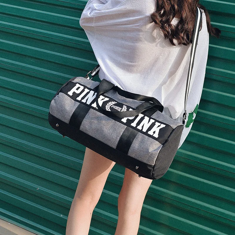 2020 новейший дизайн блестки розовые буквы спортивная сумка для фитнеса через