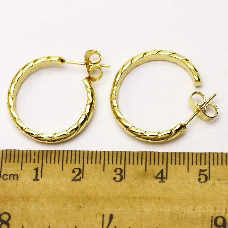 

5 Pair Round hoop earrings Golden metal Gold Hoop stud earrings women jewelry Hoop earrings Gift for women jewelry 51253