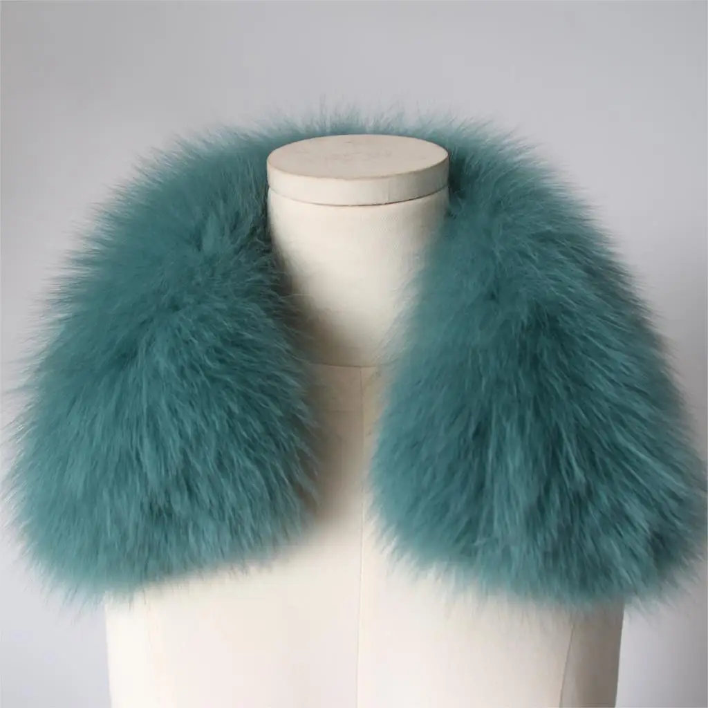 ZDFURS* Женская одежда Аксессуары для воротника модные меховые шарфы из натурального Лисьего меха воротник квадратный ZDC-163007 - Цвет: lake blue