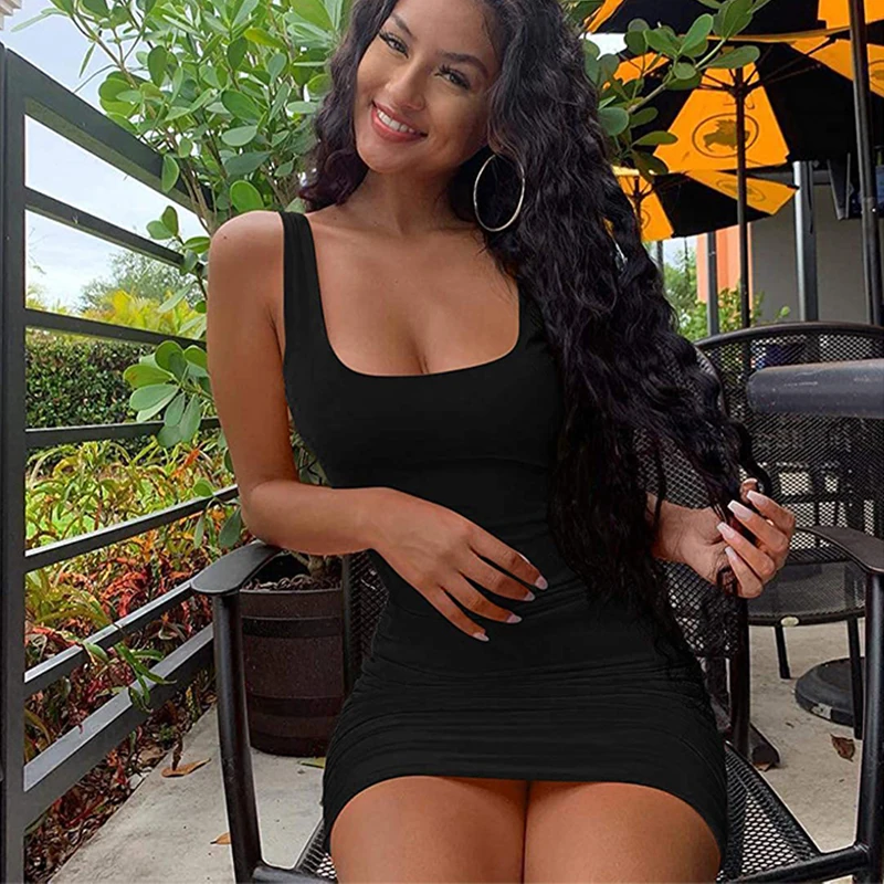 

Black Sexy Party Modis Dress Women Elegent Mini Dresses High Waist Strapless Ladies Bodycon Dress 2021 Summer Sleeveless Jurken