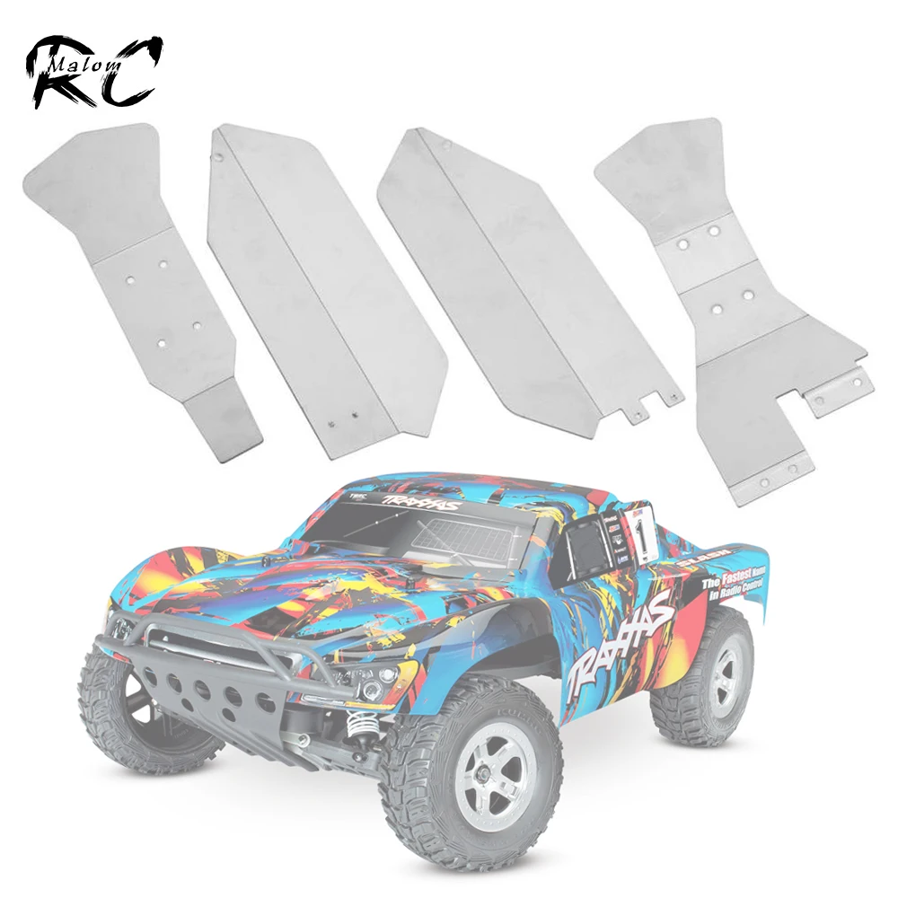 

1 Set Stainless Steel Weights Chassis Armor Skid Plate Protector for 1/10 RC Short Course Truck SLASH 4X4 HQ 727 Upgrade