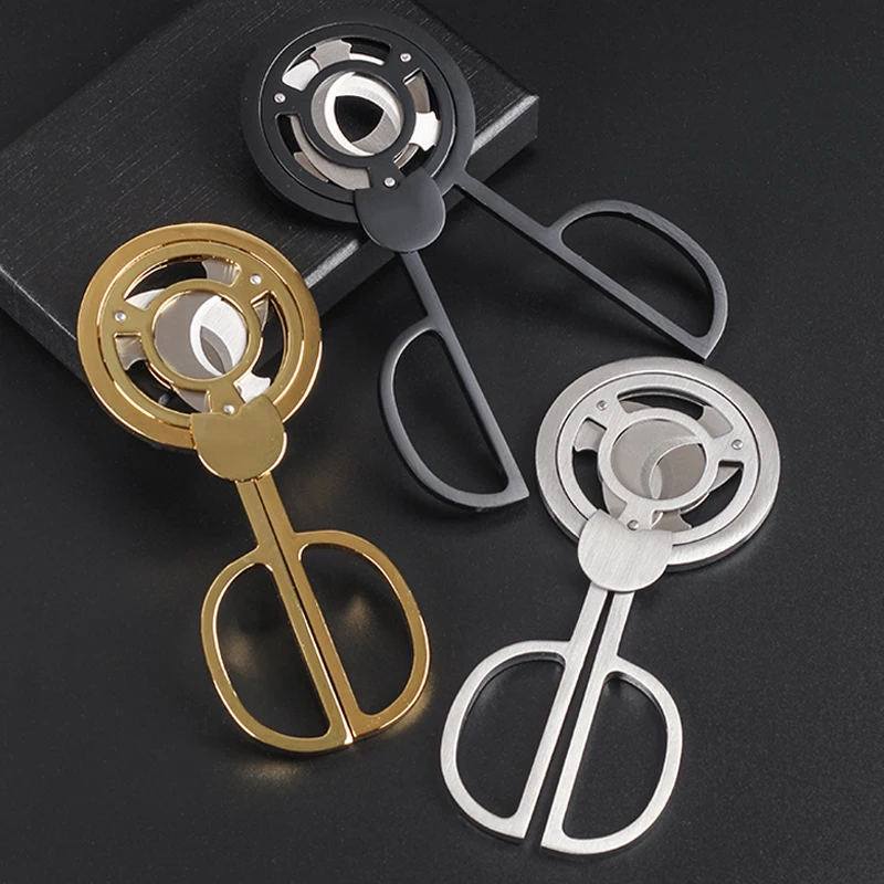 Новые прочные круглые серебряные ножницы для сигар из нержавеющей стали с острым