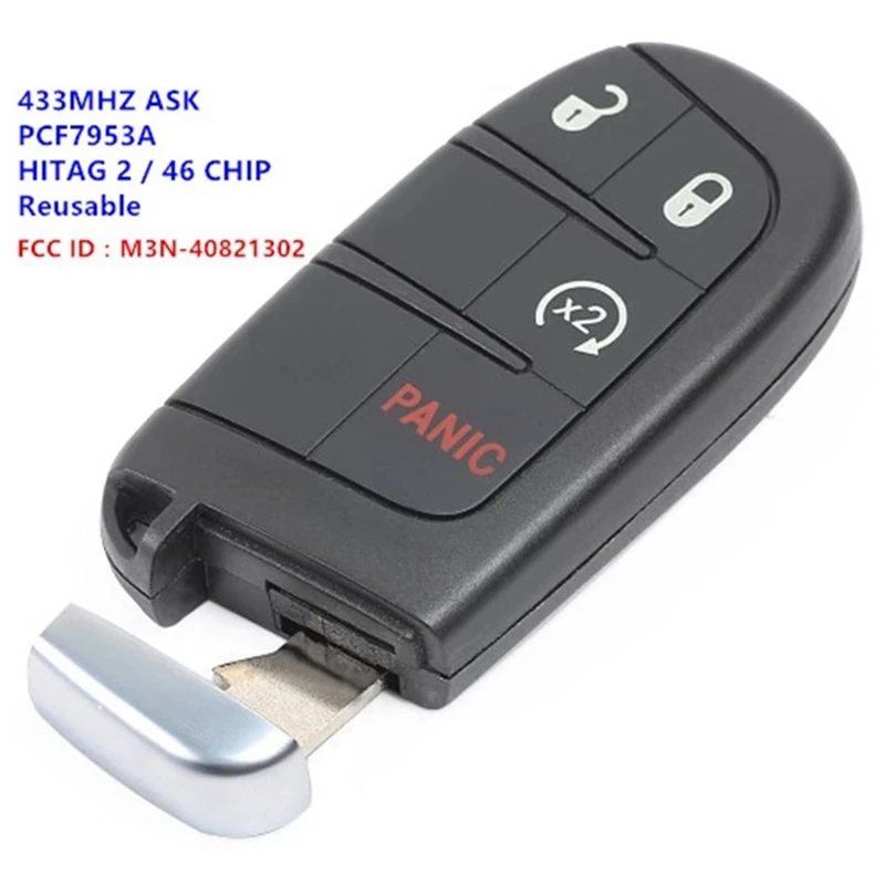 

Replacement Keyless Entry Smart Remote Car Key Fob 433Mhz with Battery for Dodge Journey 2011-2018 Durango 2015-2018