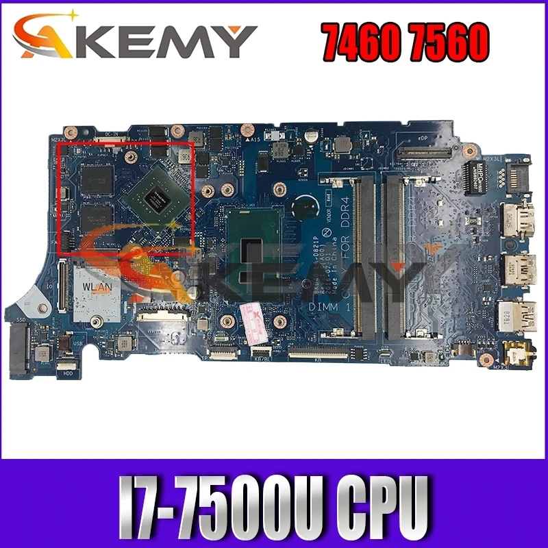 

Akemy для DELL Inspiron 7460 7560 Материнская плата ноутбука LA-D821P I7-7500U Процессор CN-09WC1G 09WC1G 9WC1G протестированная 100% работа