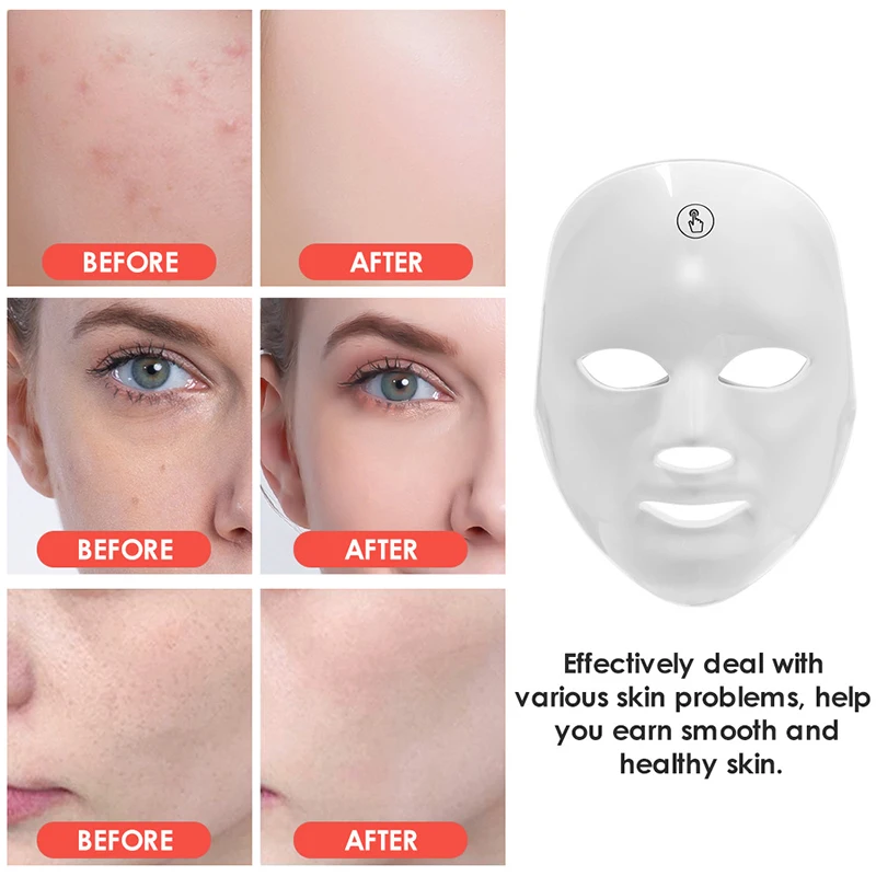 bji cordless led mask 7 colors light led facial mask skin rejuvenation anti acne skin care photon therapy device wrinkle removal free global shipping