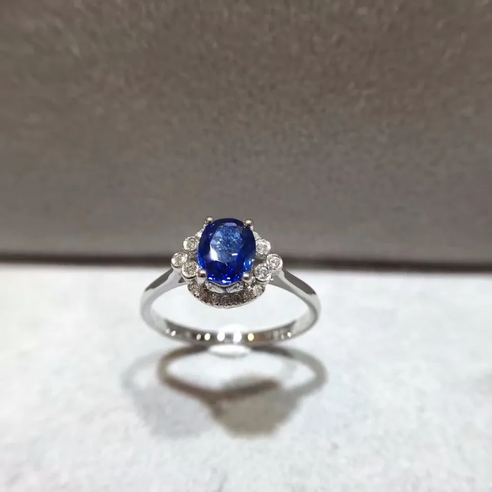 

18K Gold Natural Sapphire Women Ring with Diamond Encrusted Natural Sapphire 0.723ct + Diamond 0.120ct sapphire-jewelry