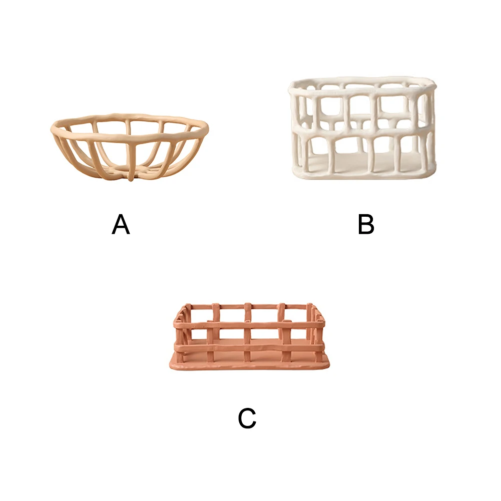 

Multifunction Fruit Basket Tea Table Dining Room Resin For Kitchen Counter Party Storage Bowl Geometric Easy Clean Vegetable