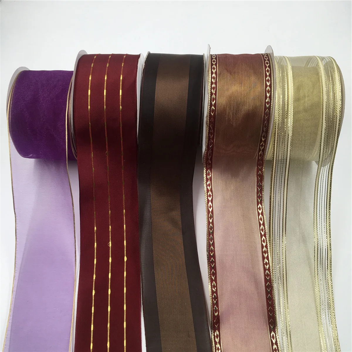 63 мм 25 ярдов лента с проволочным краем для рождества красочная платья банта