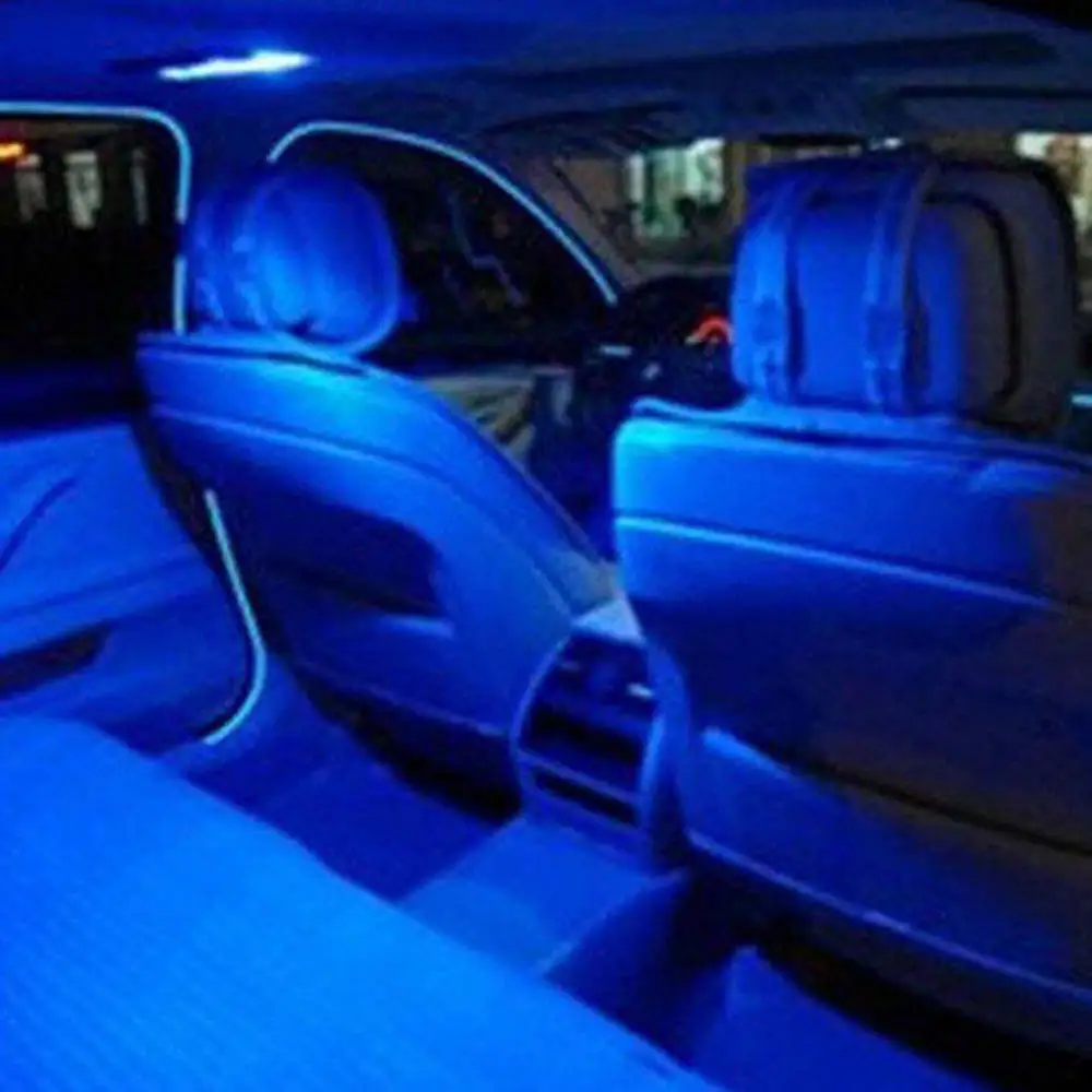 Контактор питания + синий драйвер 2 м Автомобильный светодиодный EL Wire лампа с