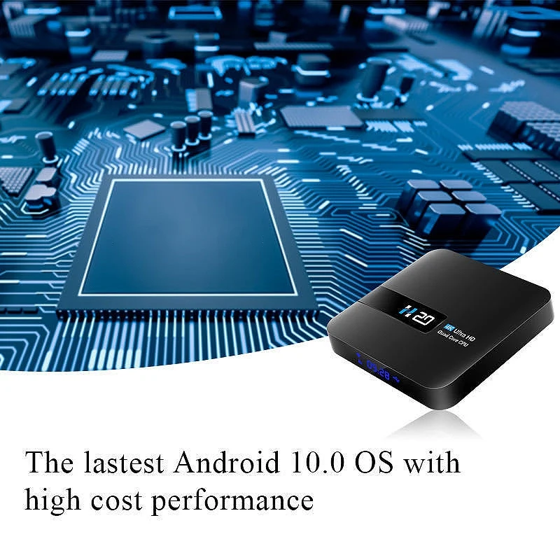 

H20 Smart TV BOX Set Top Box Android10 Media Player 3D Video Youtube Netflix 2.4G Wifi 2+16GB TV Receiver(EU Plug)