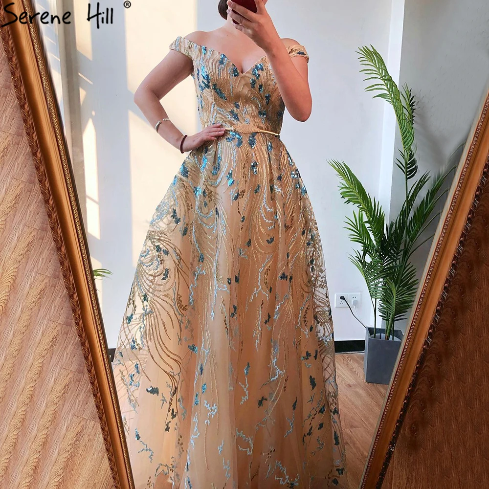 Золотые вечерние платья с открытыми плечами трапециевидной формы для женщин