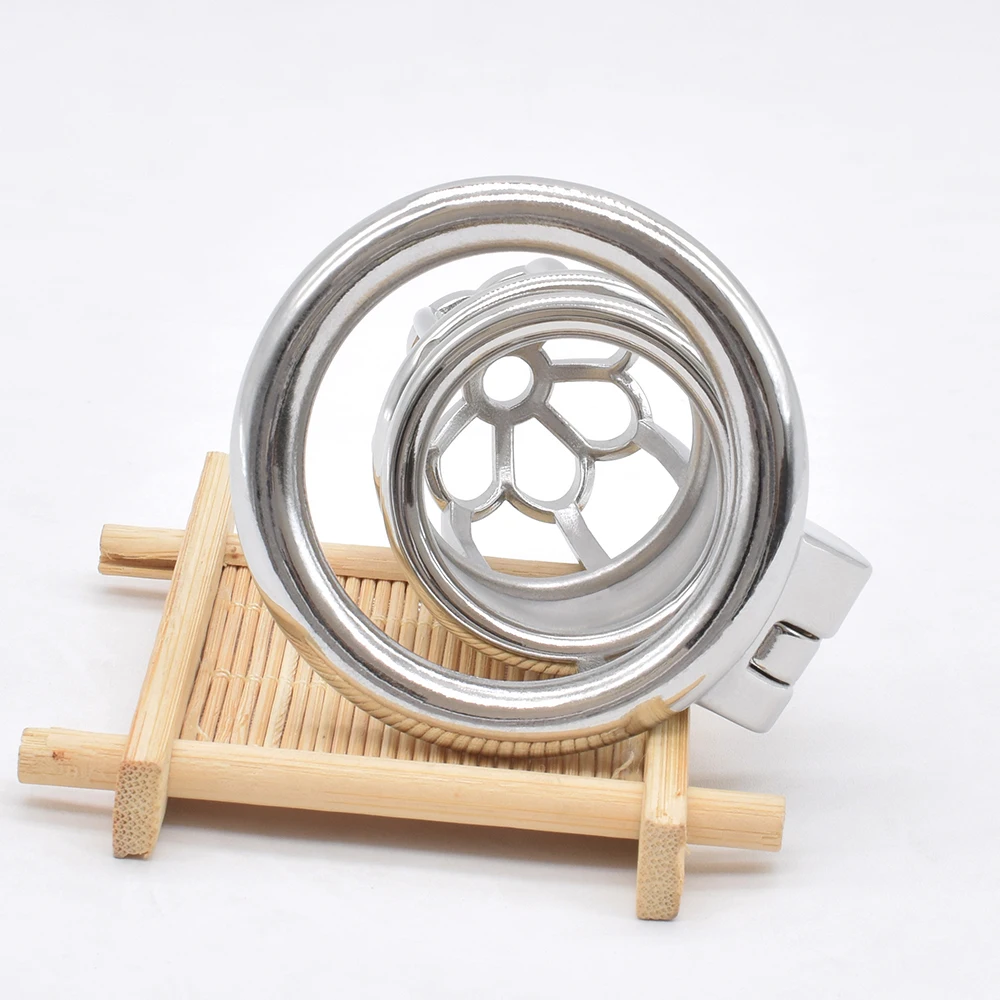 Металлическая Мужская клетка целомудрия стальная труба для пениса замок член