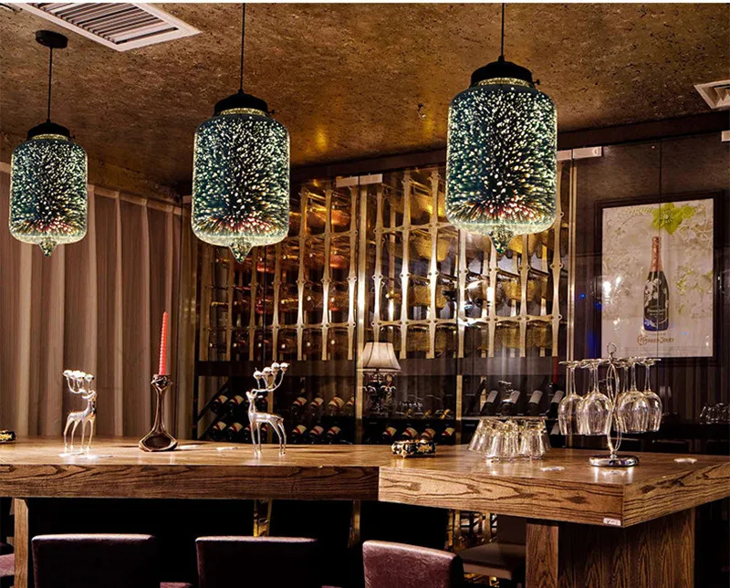 Скандинавский 3D красочный стеклянный подвесной светильник светодиодный