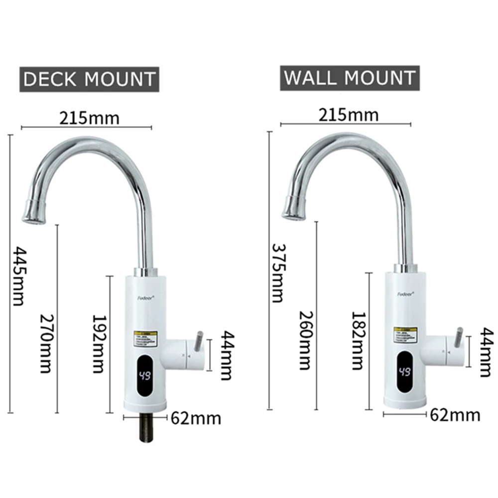 Проточный смеситель из нержавеющей стали SUS304 для кухонной раковины белый