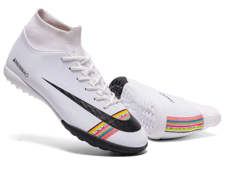 Football Soccer Boots Men Athletic Futsal Soccer Shoes High Top Soccer Cleats Training Football Sneakers Man Kids Cleats