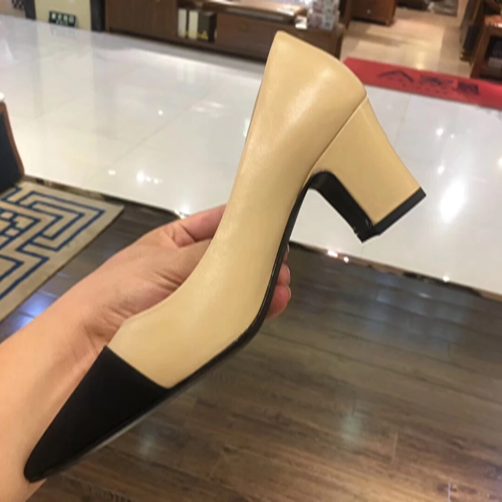 

Luxury Brand Designer Women's Pumps Genuine Leather 2021 New Fashion Ladies Shoes Pointed Toe Slip on Shoes For Woman Size 34-40