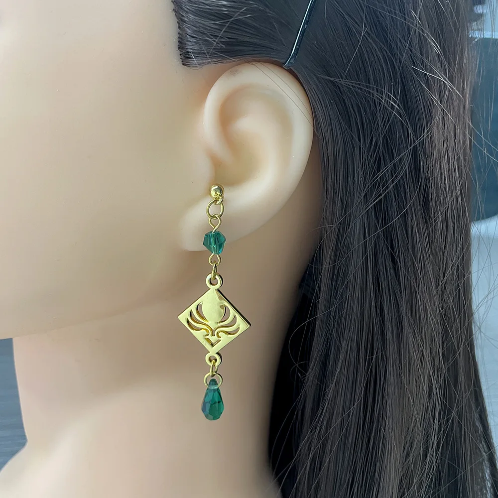 

Barbatos Earring Genshin Impact Venti Wind Element Irregular Metal Pendant Earrings For Women Cosplay Party Jewelry Gift