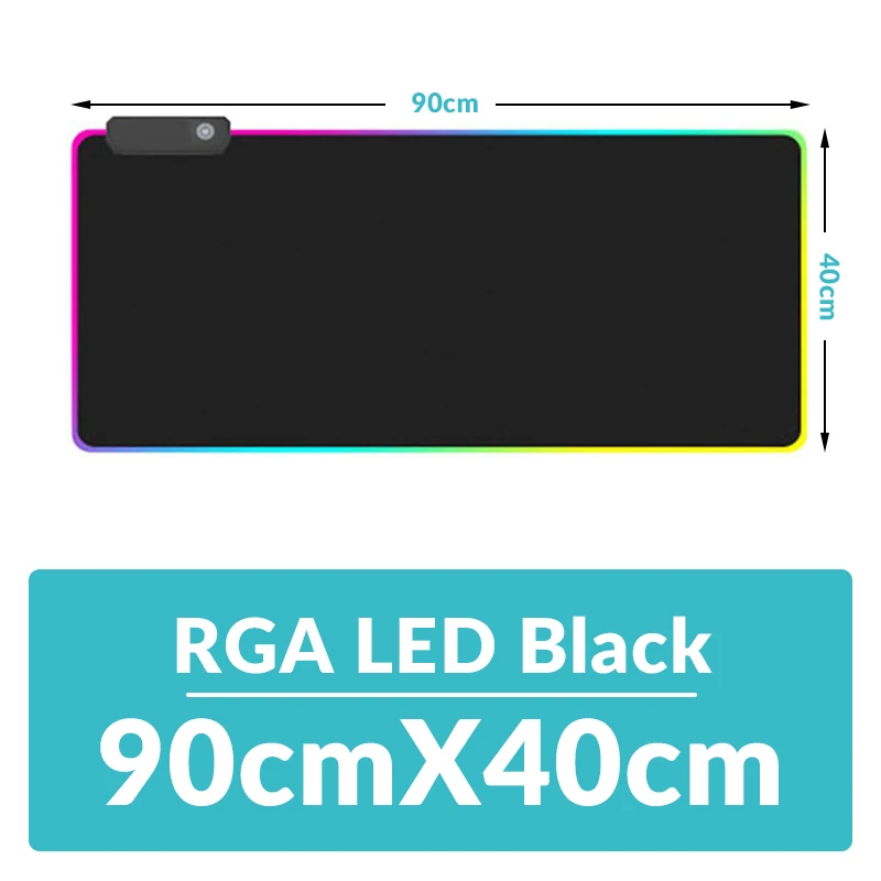 90 X40 led Универсальный Противоскользящий коврик для мыши черный тонкий квадратный коврик для мыши Коврик для мыши мини Игровые мыши для Macbook/ПК/ноутбука/планшета - Цвет: 90 X40 led
