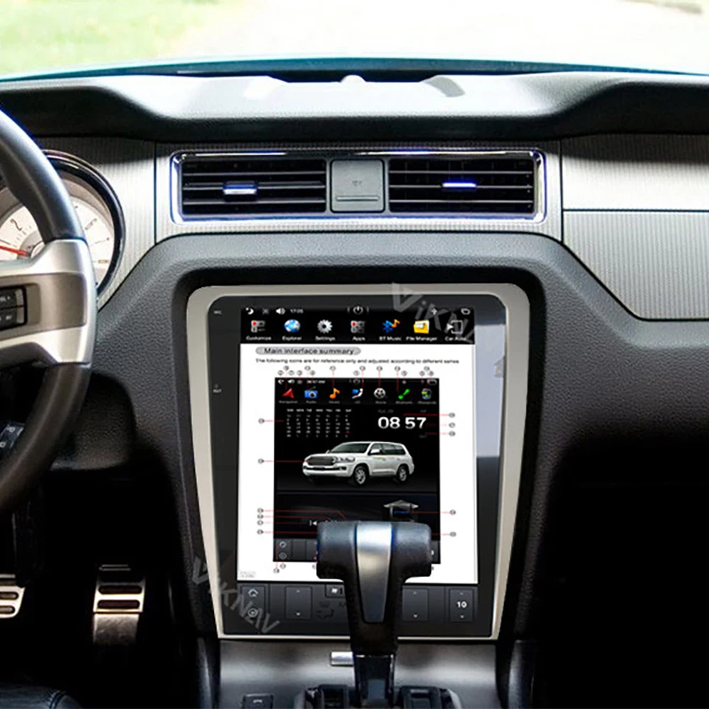 

2 din android car radio for Ford Mustang 2010 2011 2012 2013 2014 multimedia player GPS navigation stereo receiver screen 12.1''