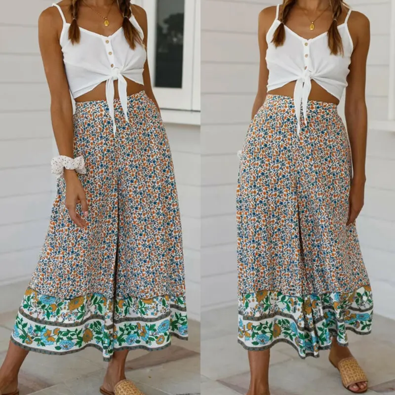 

Women Baggy Harem Pants Boho Hippie Wide Leg Gypsy Palazzo Casual Trousers