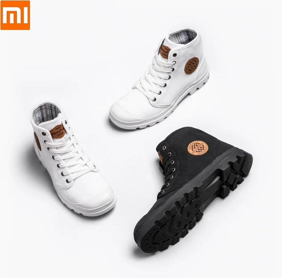 Xiaomi/Новая парусиновая обувь GOODYEAR для мужчин и женщин; парусиновая обувь с высоким берцем, украшенная цветами, на резиновой подошве; обувь освобождение; Уличная обувь