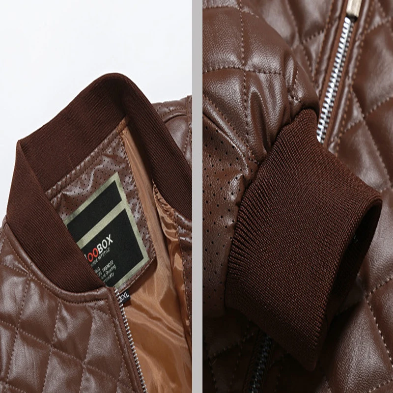 Мужские Винтажные кожаные куртки и пальто повседневные Черные байкерские из