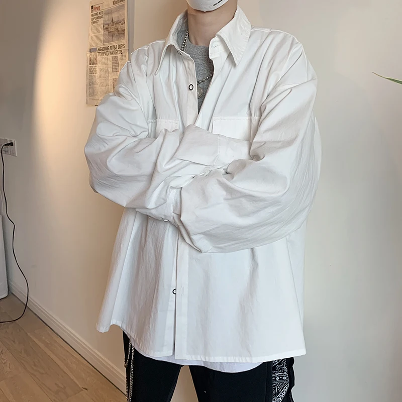

2019 Autumn New Korean Version Of The Boyfriend Wind Loose Retro Long-sleeved Solid Color Casual Shirt With A Tie