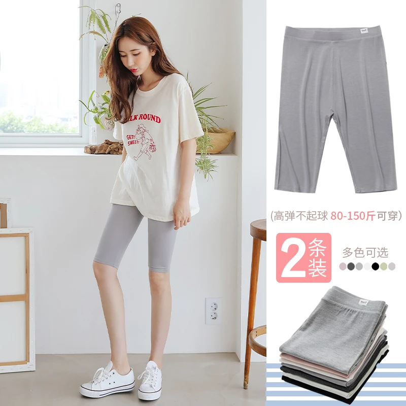 

Five-Point Leggings Women's Outer Wear Summer Thin-Style Gray Barbie Yoga Shorts Black Tight Trousers Cycling Pants