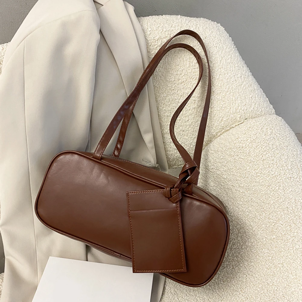 

Сумка на плечо женская из экокожи, модный саквояж прямоугольной формы, Повседневная простая однотонная сумочка-тоут на плечо