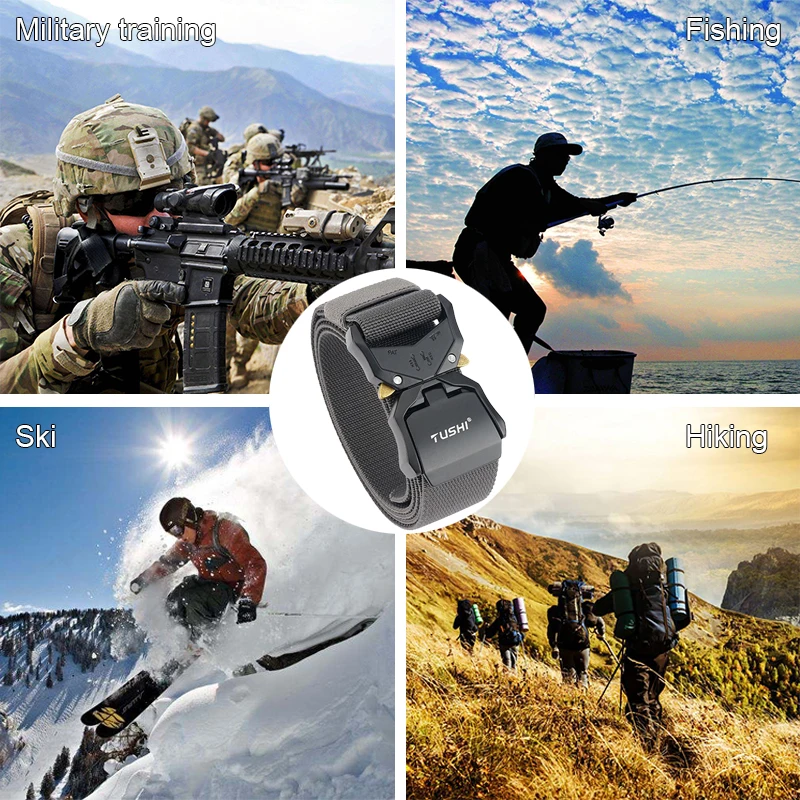 Ремень HSSEE тактический Мужской из алюминиевого сплава с быстроразъемной пряжкой