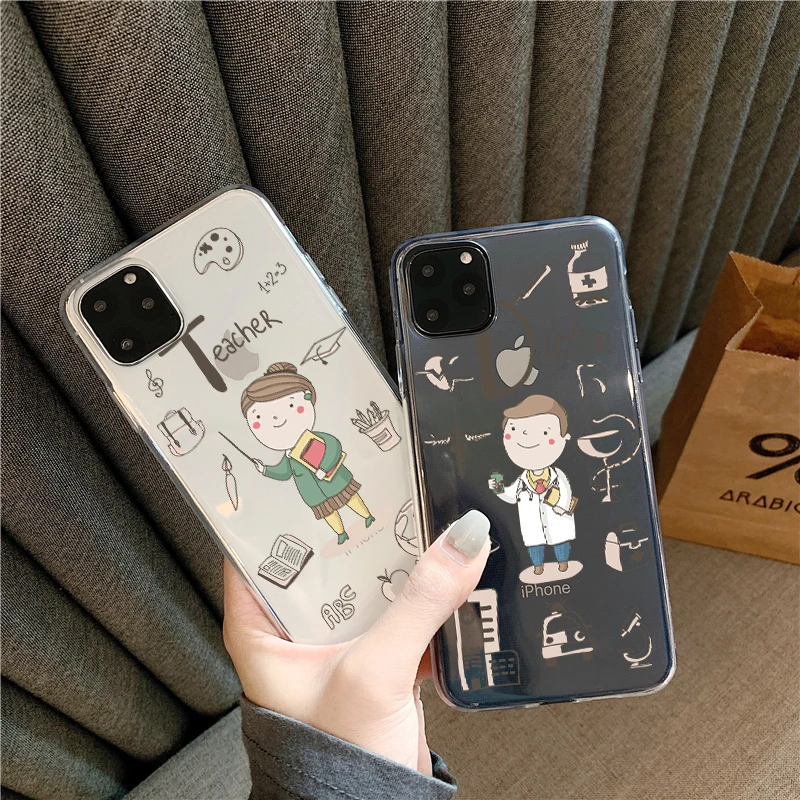 Чехол для iphone 11 Pro XS SE2 2020 XR X прозрачный мягкий чехол телефона из ТПУ девочек iPhone 8 6S