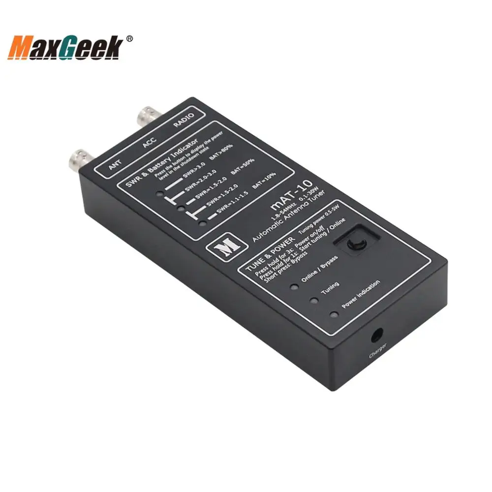 Автоматический антенный тюнер Maxgeek mAt 10 1 8 54 МГц 0 30 Вт для радиоприемника YAESU FT 817/818