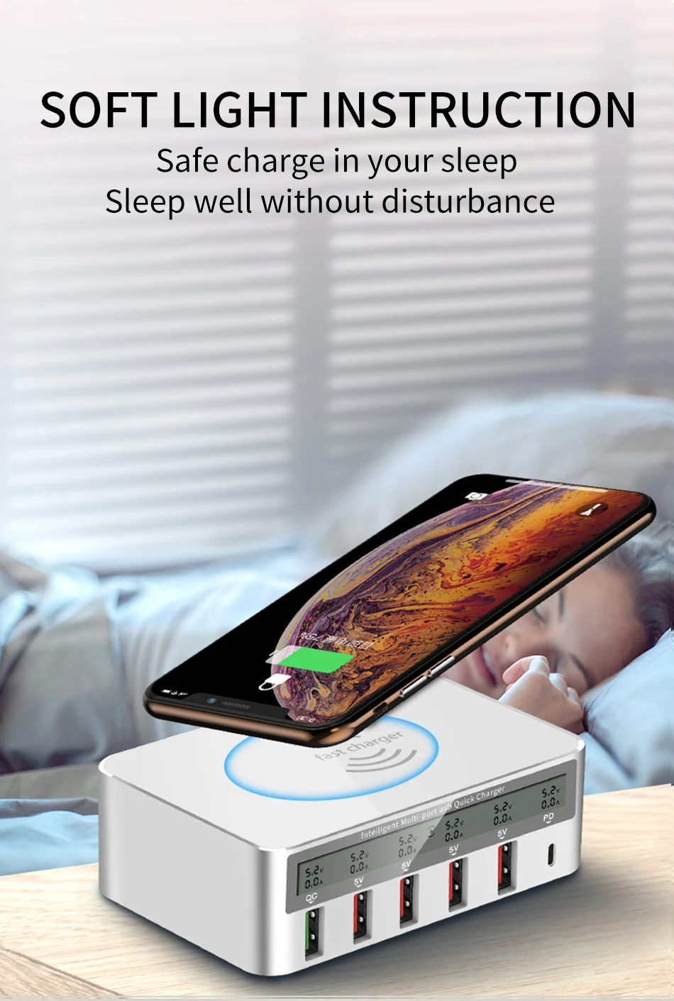 IHaitun 100 Вт беспроводной PD type C QC3.0 USB зарядное устройство светодиодный дисплей Быстрая док-станция для путешествий Быстрая зарядка 3,0 QC 4,0 для iPhone 11 Pro