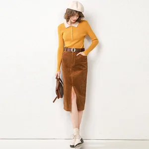 Adohon 2019 женские зимние 100% кашемировые свитера и осенние вязаные пуловеры высокого качества теплые женские плотные с отложным воротником