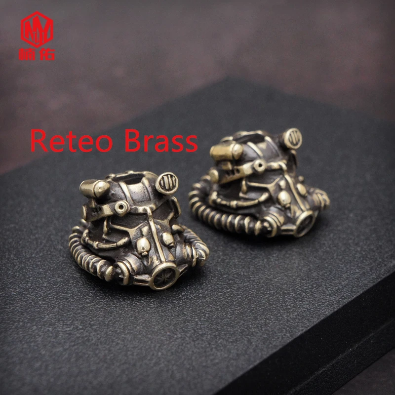 1 шт. инженер радиации Ретро латунные бусы EDC на веревочке нож бусины веревочный