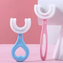 Brosse à dents en Silicone souple pour enfants, moule en U, soins buccaux à 360 degrés, nettoyage, 2-12 ans