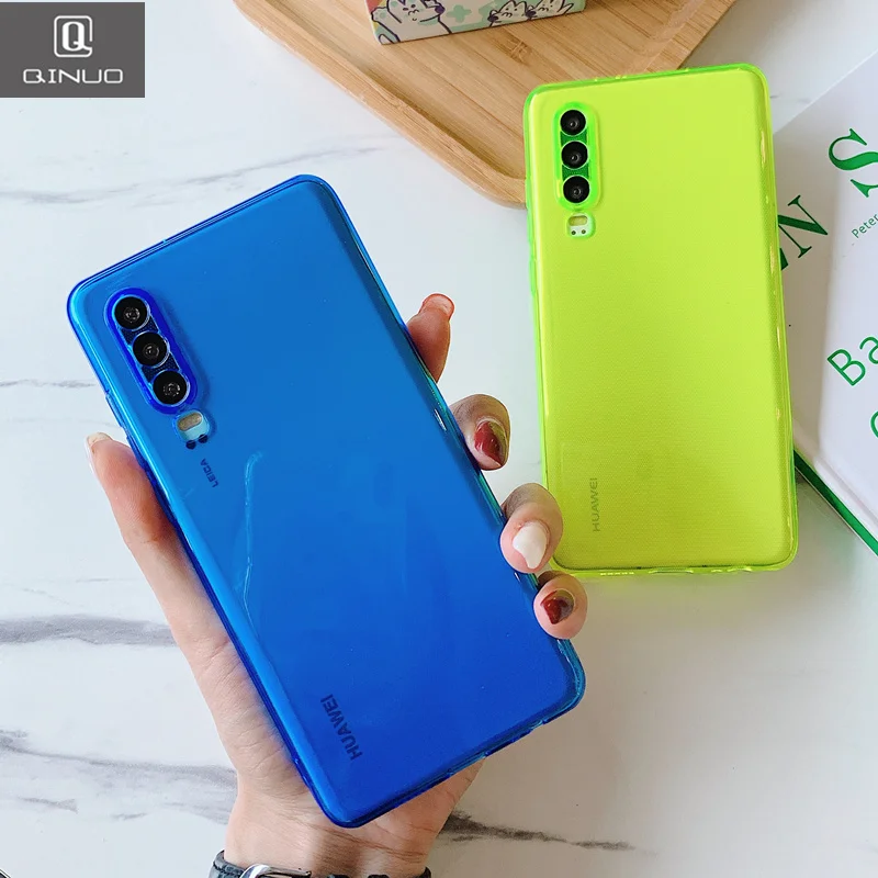 Флуоресцентный неоновый защитный чехол для телефона Huawei P40 Pro P20 P30 Lite Mate 30 Honor 20 Nova 7