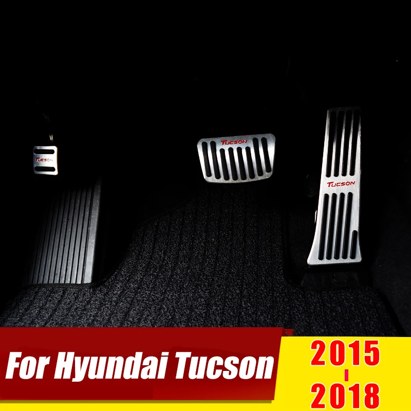 Для hyundai Tucson Алюминиевый автомобильный акселератор газ педаль тормоза педали сцепления без сверления крышка аксессуары
