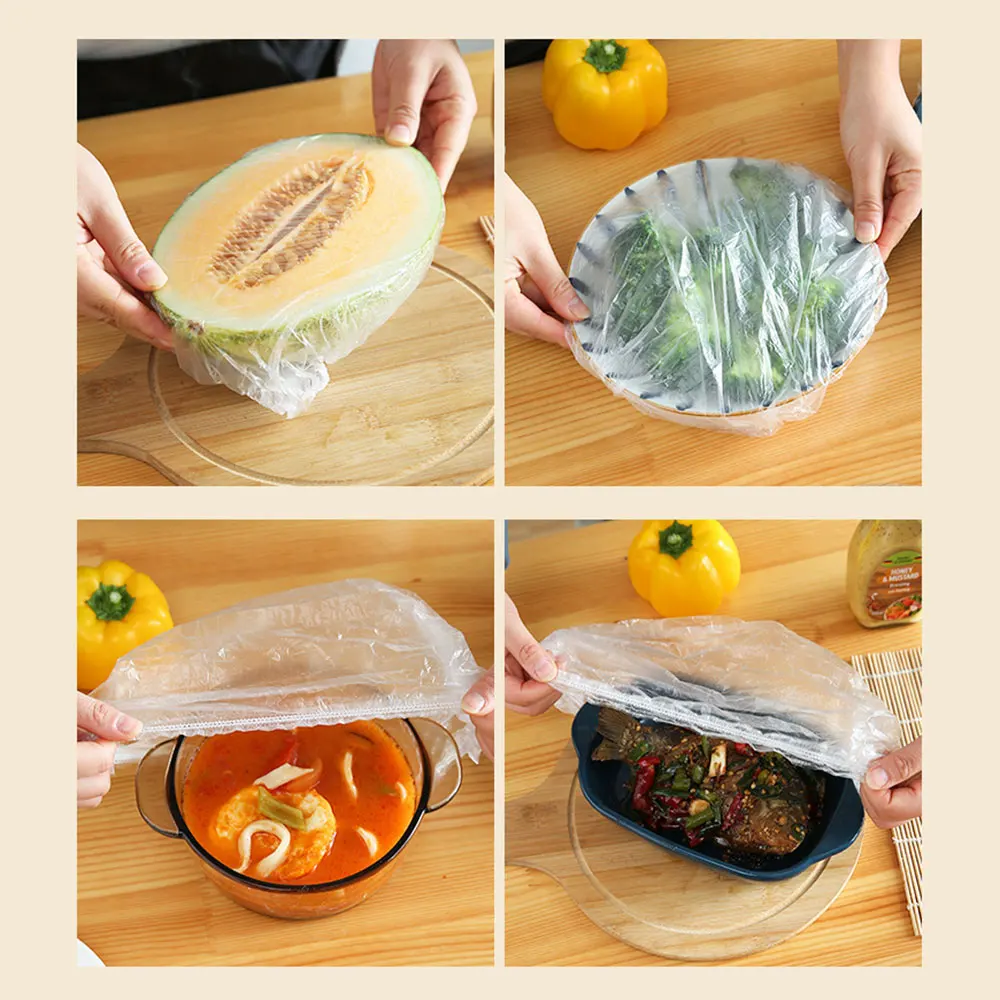 

Plastic Wrap Wraps Food Clean Universal Seal 100pcs Cling Film Fresh Health Convenience Keep Fresh PE Material