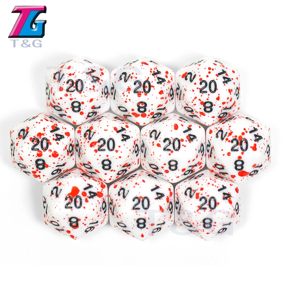 T & G 10 шт./компл. многогранные D4 D20 многосторонние игральные кости DND игры для