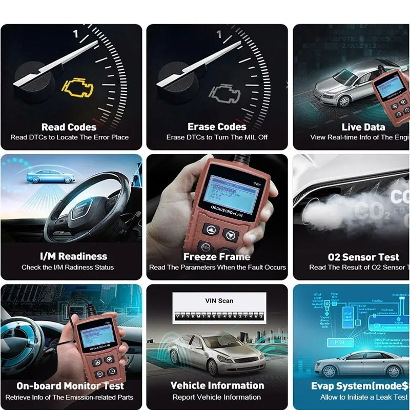 2022 Новый IN101 OBD2 автомобильный считыватель карт детектор аккумулятора кодов